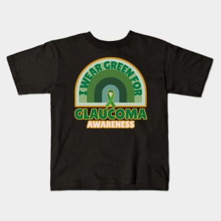 I Wear Green For Glaucoma Awareness Kids T-Shirt